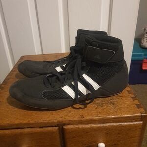 Adidas Wrestling HVC 2 Wrestling Shoes Mens 8.5" Black With White Stripe 2024